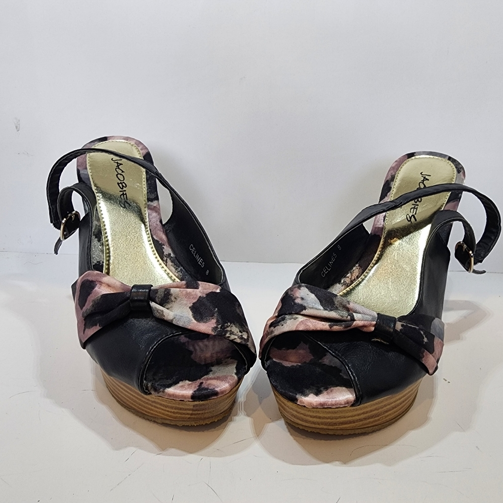 5 inch Floral print wedges